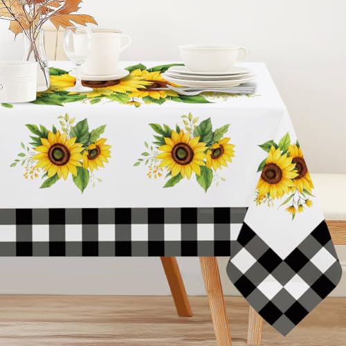 INFUNLY Rechteckige Tischdecke Mit Sonnenblumenmotiv 60 x 90Inch Abwischbare Rechteckige Tischdecke wasserdichte Tischdecke Aus Polyester Mit Sonnenblumenmotiv Tischdecke für Küche Party Picknick INFUNLY Rechteckige Tischdecke Mit Sonnenblumenmotiv 60 x 90Inch Abwischbare Rechteckige Tischdecke wasserdichte Tischdecke Aus Polyester Mit Sonnenblumenmotiv Tischdecke für Küche Party Picknick von INFUNLY