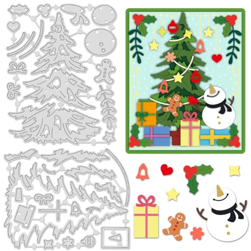 INFUNLY Stanzschablonen-Set Weihnachtsbäume für Kartenherstellung, Geschenke, Schleifen, Stanzformen, Stern, Herz, Metall-Stanzformen, Schneemänner, Schablonen für DIY, Scrapbooking, Album, dekorative INFUNLY Stanzschablonen-Set Weihnachtsbäume für Kartenherstellung, Geschenke, Schleifen, Stanzformen, Stern, Herz, Metall-Stanzformen, Schneemänner, Schablonen für DIY, Scrapbooking, Album, dekorative von INFUNLY