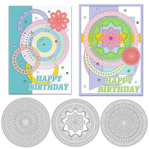 INFUNLY Stanzschablonen für Kartenherstellung, Kreise, Blumen, Stanzformen, rund, geschichteter Hintergrund, Metall-Stanzformen, Ringe, dekorative Etiketten, Prägeschablone für DIY, Scrapbooking INFUNLY Stanzschablonen für Kartenherstellung, Kreise, Blumen, Stanzformen, rund, geschichteter Hintergrund, Metall-Stanzformen, Ringe, dekorative Etiketten, Prägeschablone für DIY, Scrapbooking von INFUNLY