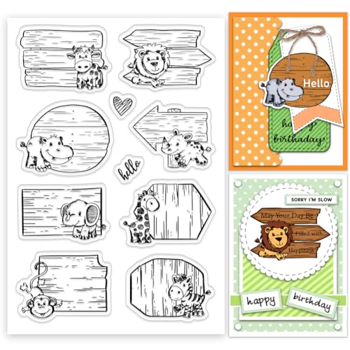 INFUNLY Tier Türschild Aus Holz Transparente Silikonstempel Zur Kartengestaltung Löwen Gummistempel Nilpferd Zebra Transparente Silikonstempel Süße Tier Stempel Siegel für DIY Scrapbooking Alben Dekor INFUNLY Tier Türschild Aus Holz Transparente Silikonstempel Zur Kartengestaltung Löwen Gummistempel Nilpferd Zebra Transparente Silikonstempel Süße Tier Stempel Siegel für DIY Scrapbooking Alben Dekor von INFUNLY