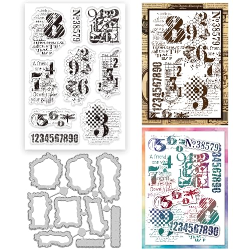 INFUNLY Transparente Stempel und Stanzformen für Kartenherstellung, Vintage-Stil, Silikonstempel und Stanzformen, Retro-Text-Hintergrund, Schablone für DIY, Scrapbooking, Prägung, Album, Tagebuch INFUNLY Transparente Stempel und Stanzformen für Kartenherstellung, Vintage-Stil, Silikonstempel und Stanzformen, Retro-Text-Hintergrund, Schablone für DIY, Scrapbooking, Prägung, Album, Tagebuch von INFUNLY