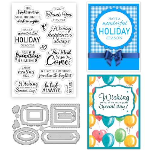 INFUNLY Worte Klarstempel Und Schneidematten Für Kartengestaltung 6.3"×4.3" Sätze Worte Klarstempel Und Schneidematten Worte Silikonstempel Für DIY Handwerk Urlaub Silikonstempel Für Scrapbooking INFUNLY Worte Klarstempel Und Schneidematten Für Kartengestaltung 6.3"×4.3" Sätze Worte Klarstempel Und Schneidematten Worte Silikonstempel Für DIY Handwerk Urlaub Silikonstempel Für Scrapbooking von INFUNLY