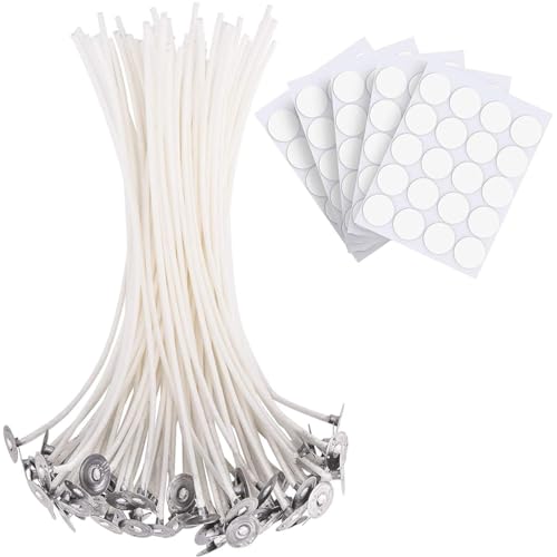 INGJIA 100Pcs kerzendochte für Kerzen 10cm für Kerzen Cotton Candle Wick für die Kerzenherstellung Candle DIY mit 100 doppelseitig klebend INGJIA 100Pcs kerzendochte für Kerzen 10cm für Kerzen Cotton Candle Wick für die Kerzenherstellung Candle DIY mit 100 doppelseitig klebend von INGJIA