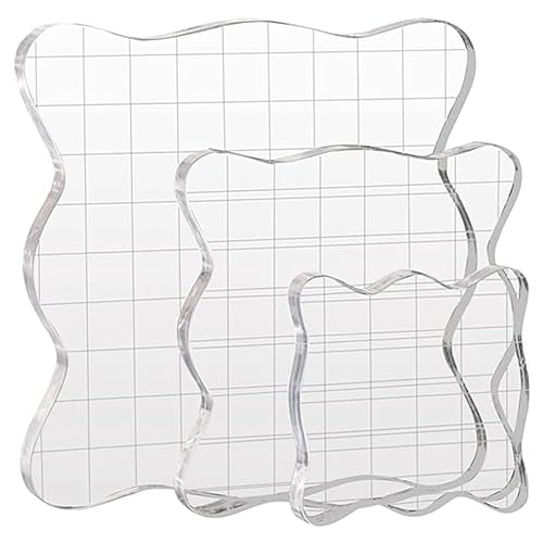 INGJIA 3 Stück Stempelblock Set, 5/7,5/10cm Clear Stamp Block mit Raster Acrylblock für Silikonstempel Scrapbooking Fotoalbum INGJIA 3 Stück Stempelblock Set, 5/7,5/10cm Clear Stamp Block mit Raster Acrylblock für Silikonstempel Scrapbooking Fotoalbum von INGJIA