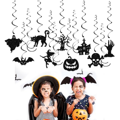 INGJIA Halloween Deko, 9 Stück Halloween Hänge Deko, Halloween Hänge Wirbel und Luftschlangen, Hängende Geister, Fledermäuse, Spinnen, Kürbis, Hexe, Dekoration für Halloween Drinnen und Draußen INGJIA Halloween Deko, 9 Stück Halloween Hänge Deko, Halloween Hänge Wirbel und Luftschlangen, Hängende Geister, Fledermäuse, Spinnen, Kürbis, Hexe, Dekoration für Halloween Drinnen und Draußen von INGJIA