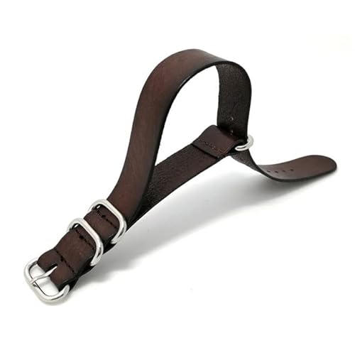 INGVY 18 MM 20 MM 22 MM NATO Armband Echtes Leder Dunkelbraune Farbe Universal Uhrenarmband NATO Lederbänder Zulu Armband Uhrenersatz INGVY 18 MM 20 MM 22 MM NATO Armband Echtes Leder Dunkelbraune Farbe Universal Uhrenarmband NATO Lederbänder Zulu Armband Uhrenersatz von INGVY