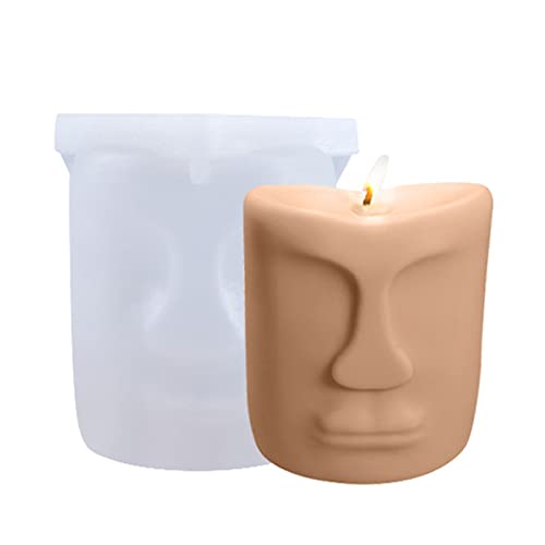 INIFLM 3D Kunst Menschliches Gesicht Kerze Form Silikon Portrait Skulptur Form Abstraktes Gesicht Harz Gießform für handgemachte Kerzenherstellung oder Seifenherstellung von INIFLM
