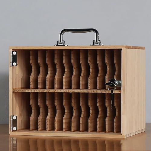 Handyaufbewahrung Bodenstehender Handy-Aufbewahrungsschrank aus Holz, geeignet for Klassenzimmer und Büros(24 Slots) von ININOSNP