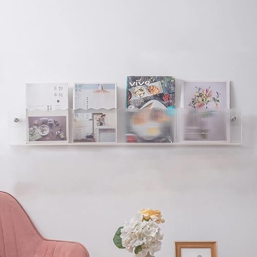 ININOSNP An der Wand montierter Broschürenständer, Zeitschriftenständer, Aufbewahrungsregal aus transparentem Acryl for Büro/Wartezimmer als Heimdekoration(100cm(39 3/8")) von ININOSNP