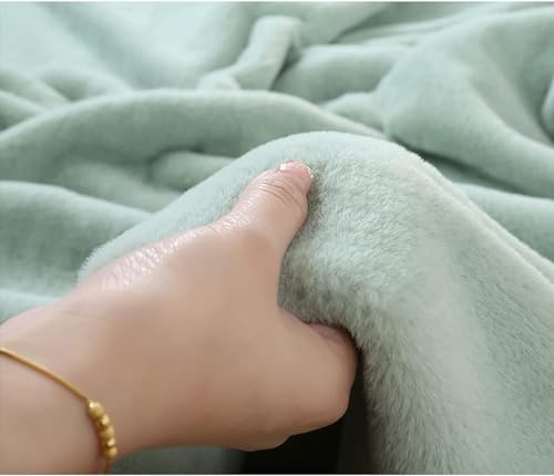 ININOSNP Dicker Plüschstoff, Kunstkaninchenfellstoff, 160 x 50 cm, Plüsch, Nähen, DIY, Basteln, Kleidung, Decke, Sofakissen, Flicken, Decke, Dekoration, Cosplay(Light Green) von ININOSNP