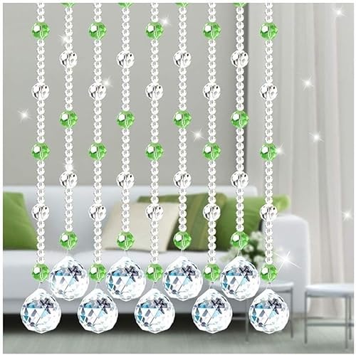 ININOSNP Natürliche Perlen Durchscheinende Kristallglas-Vorhangdekoration, zugeschnittene und aufhängbare Vorhänge, mehrere Stile und Größen, anpassbar(20 strands-75x150cm) von ININOSNP
