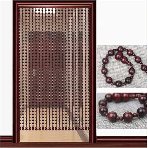 ININOSNP Natürliche Perlen Home Decoration Massivholz Dunkelrote Vorhänge Schöne und langlebige anpassbare Perlenvorhänge(25 strands-90x176cm) von ININOSNP