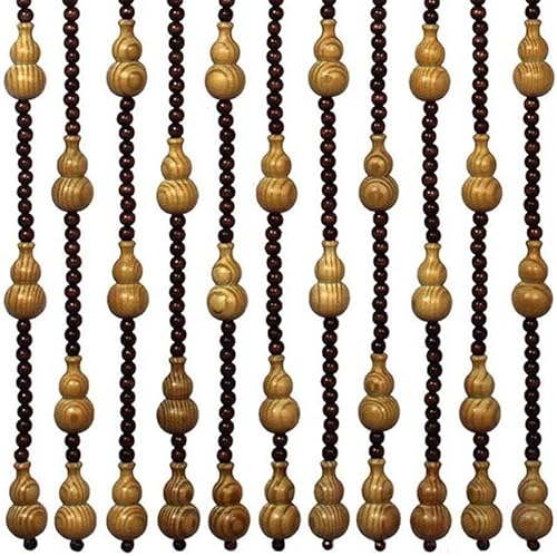 ININOSNP Natürliche Perlen Pinewood Antibakterielle Kürbisvorhänge for Schlafzimmer und Eingang, mehrere Größen, anpassbar(90x198cm-25 Roots) von ININOSNP