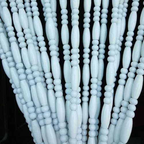 ININOSNP Natürliche Perlen Seilvorhänge, geeignet for Veranden, Kleiderschränke, Korridore, Raumteiler, Balkondekoration, 2 Farben erhältlich(Bianco,29 strands-80cmx195cm) von ININOSNP