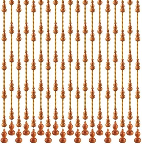 ININOSNP Natürliche Perlen Vorhänge Perlenvorhänge Kürbis Holzperlen Hängende Vorhänge Eingang Badezimmer Schlafzimmer(120x155cm-29 Roots) von ININOSNP
