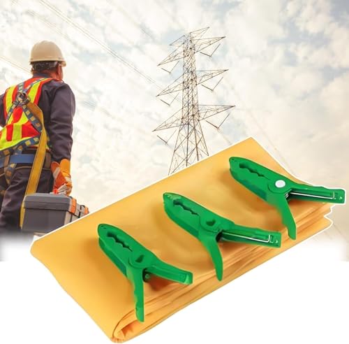 ININOSNP Schutz vor Stromschlägen Hochspannungs-Isolierdecke, geeignet for Elektriker, Schweißsicherheitswerkzeuge, ausgestattet mit 3 Klemmen(0.4kv,100x200cm(39 2/5x78 3/4in)) von ININOSNP