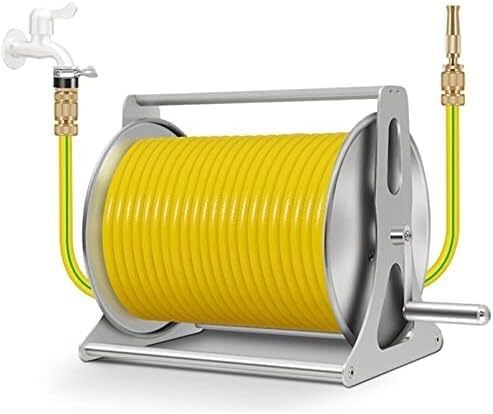 ININOSNP Teleskop-Schlauchwagen Gartenschlauchtrommel Butler Schwenkhalterung, Wandhalterung Terrassenschläuche Rack Lagerung(30m Water Pipe Reel Set) von ININOSNP