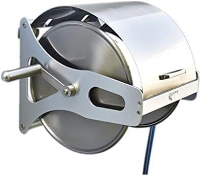 ININOSNP Teleskop-Schlauchwagen Gartenschlauchtrommel aus Edelstahl, Hochleistungs-Schlauchtrommel mit Abdeckung, Wand-/Bodenmontage, Metall-Wasserschlauchtrommel(Rack+2m Hose) von ININOSNP