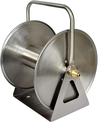 ININOSNP Teleskop-Schlauchwagen Gartenschlauchtrommel aus Metall zur Wandmontage, tragbare Aufhängebox aus Edelstahl(15 Meters Water Pipe) von ININOSNP
