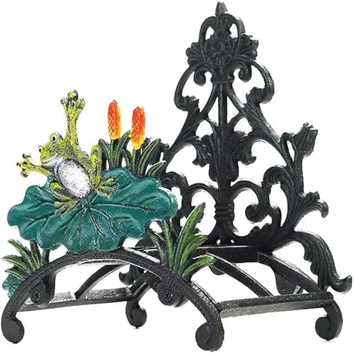 ININOSNP Teleskop-Schlauchwagen Hochleistungs-Gartenschlauchhalter aus Gusseisen, dekorative Schlauchaufroller(B) von ININOSNP
