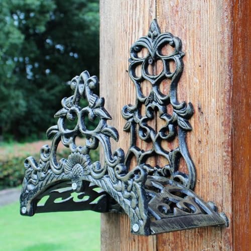 ININOSNP Teleskop-Schlauchwagen Iron Art Gartenschlauchhalter, Wandmontage, dekoratives Wasserschlauch-Lagerregal(A) von ININOSNP