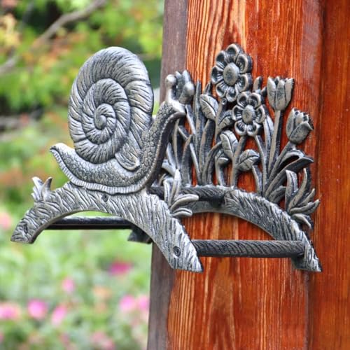 ININOSNP Teleskop-Schlauchwagen Iron Art Gartenschlauchhalter, Wandmontage, dekoratives Wasserschlauch-Lagerregal(D) von ININOSNP