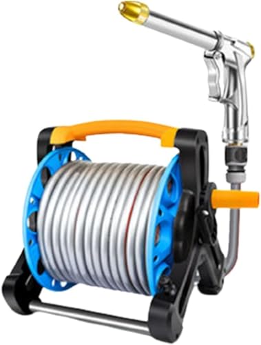 ININOSNP Teleskop-Schlauchwagen Schlauchaufrollerbox for den Außenbereich, Garten, einfach zu installierendes Hochdruck-Wasserpistolen-Metall-Autowaschwasserset(40 Meters Water Pipe) von ININOSNP