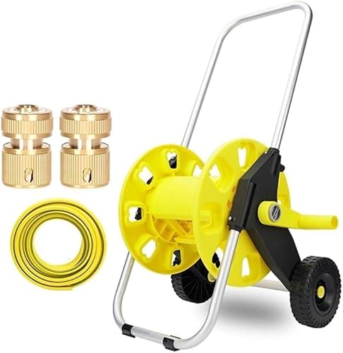 ININOSNP Teleskop-Schlauchwagen Vertikale Schlauchtrommel, Hochdruckschlauchaufbewahrung Auto-Rollengestell Spule Gartengeräte(Style 2,38X38X80CM) von ININOSNP