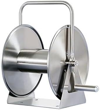 ININOSNP Teleskop-Schlauchwagen Wandhalterung Edelstahl Schlauchtrommel, Tragbarer Metallschlauchhalter Gartenwasserrohrgestell(A G1) von ININOSNP