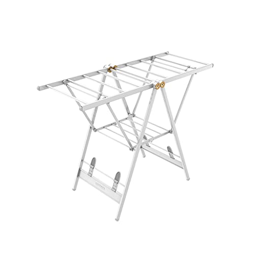Zusammenklappbarer Wäscheständer Kleiderständer vom Boden bis zur Decke, faltbar, aus Aluminiumlegierung, for drinnen, zu Hause, Balkon, im Freien, for Trocknen, Steppdecke, Teleskop-Kühlstange(184.5c Zusammenklappbarer Wäscheständer Kleiderständer vom Boden bis zur Decke, faltbar, aus Aluminiumlegierung, for drinnen, zu Hause, Balkon, im Freien, for Trocknen, Steppdecke, Teleskop-Kühlstange(184.5c von ININOSNP