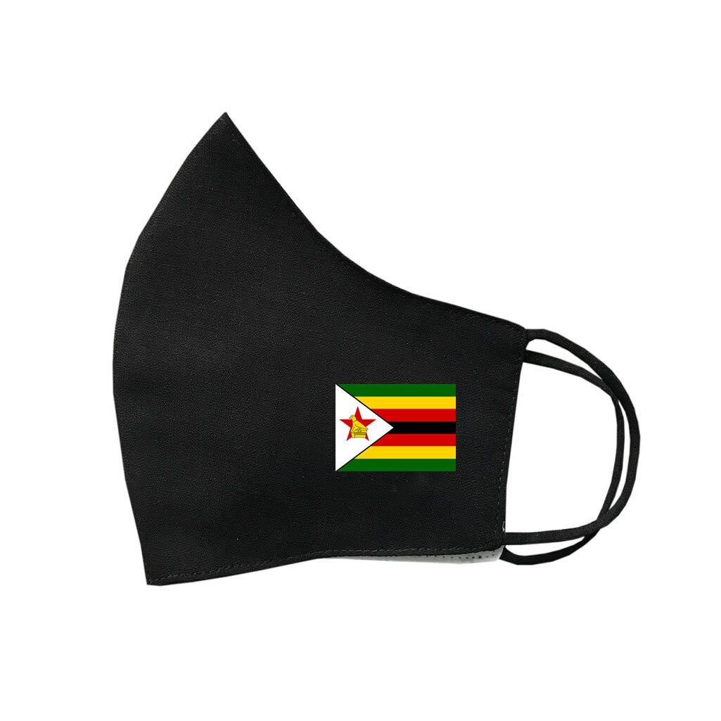 Simbabwe Flagge Baumwolle Gesichtsmaske Bedeckung Waschbar Wiederverwendbar Afrika von INKINGHOUSE