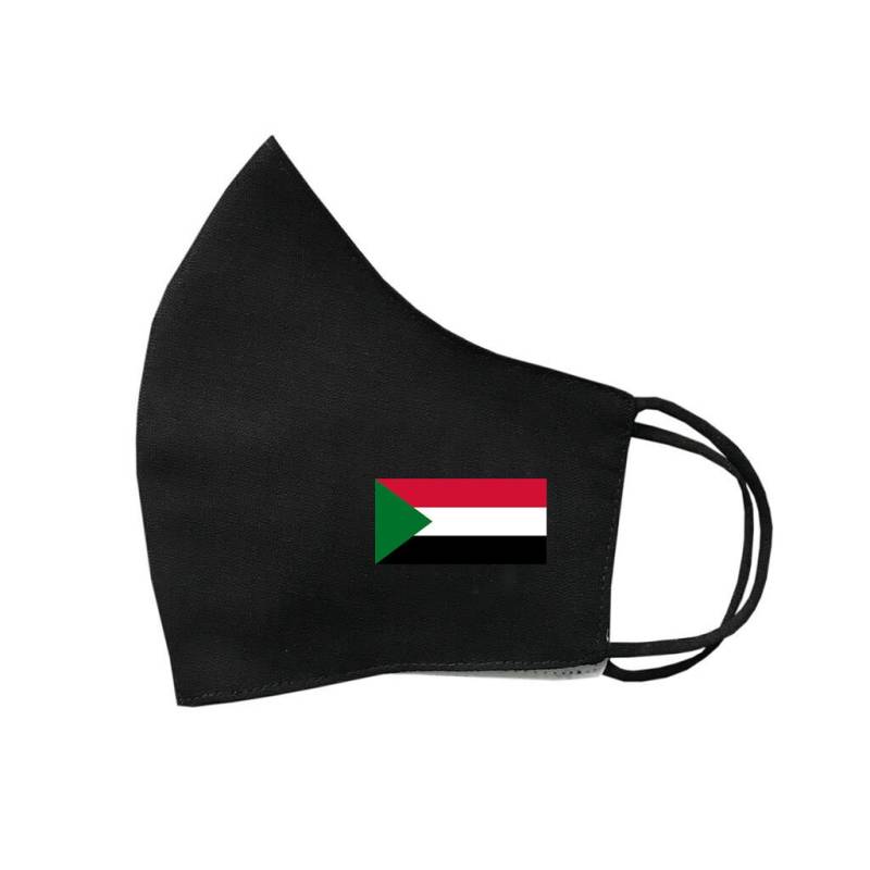 Sudan Flagge Baumwolle Gesichtsmaske Bedeckung Waschbar Wiederverwendbar Afrika von INKINGHOUSE