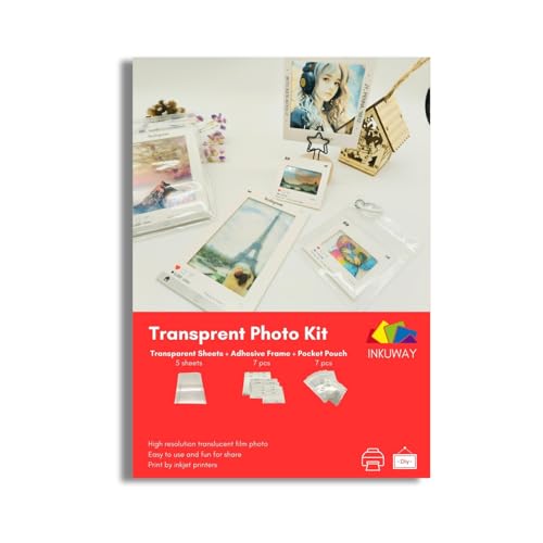 INKUWAY Transparentes Foto-Set mit durchscheinendem Hintergrundbeleuchtungseffekt – Retro-Bilderrahmen und Tasche für Umkehrfilm-Taschenkarte von INKUWAY