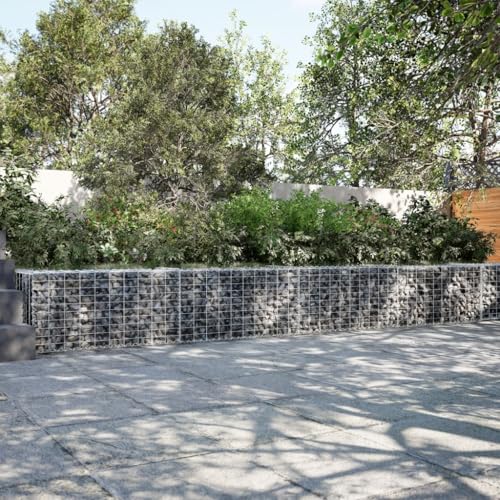 INLIFE Gabione mit Deckel 1000x50x50 cm Verzinktes Eisen,Heim & Garten,Rasen & Garten,Gartenpflege,Blumentöpfe & Pflanzgefäße,Silber,64.6 KG,3295141 von INLIFE