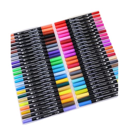 INMORVEN Acrylfarben Set - 48 doppelseitige Acrylstifte für Künstler & Bastler, Batikfarben für Stoff, Holz & Leinwand (120) von INMORVEN