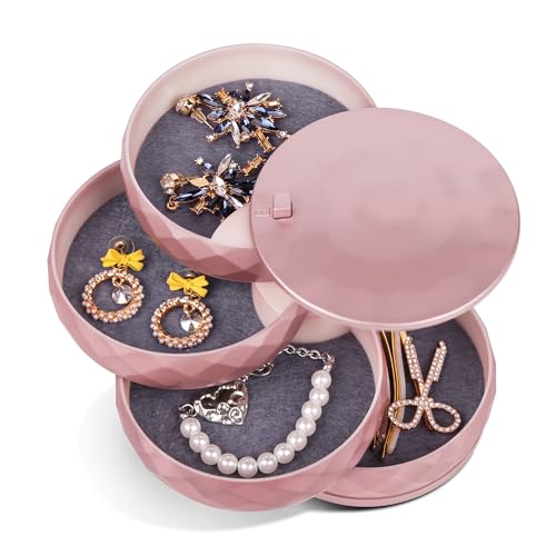 INMORVEN Schmuckaufbewahrung Schmuckkästchen Mädchen Schmuckkasten Damen Schmuckschatulle 4 Ebenen Drehbar Kann Gesperrt Werden für Ring Ohrringe Aufbewahrung Halskette Haargummi Geschenk(Roségold) INMORVEN Schmuckaufbewahrung Schmuckkästchen Mädchen Schmuckkasten Damen Schmuckschatulle 4 Ebenen Drehbar Kann Gesperrt Werden für Ring Ohrringe Aufbewahrung Halskette Haargummi Geschenk(Roségold) von INMORVEN