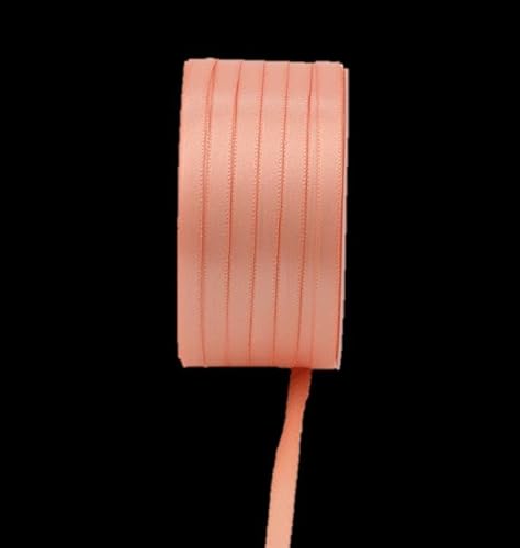 INNA-Glas Satin Schmuckband Vipke, aprikose, 50m, 6mm - Doppel-Satinband von INNA-Glas