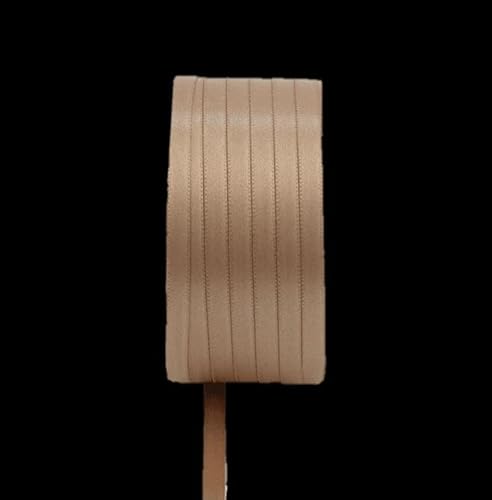INNA-Glas Satin Schmuckband Vipke, hellbraun, 50m, 6mm - Doppel-Satinband von INNA-Glas