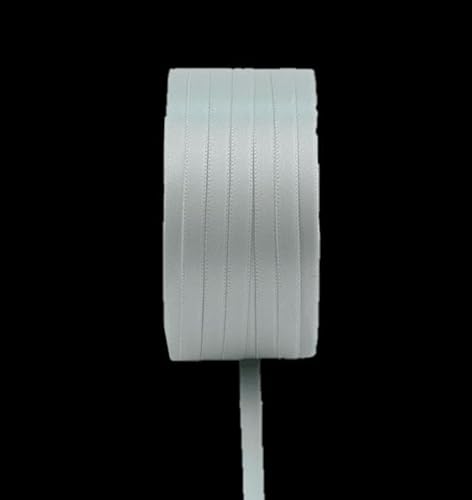 INNA-Glas Satin Schmuckband Vipke, hellgrau, 50m, 6mm - Doppel-Satinband von INNA-Glas