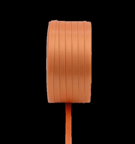 INNA-Glas Satin Schmuckband Vipke, orange, 50m, 6mm - Doppel-Satinband von INNA-Glas
