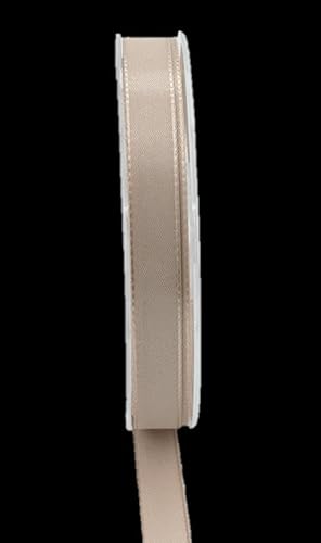 INNA-Glas Schmuckband WIARA, beige, 50m, 15mm - Polyester Dekoband von INNA-Glas