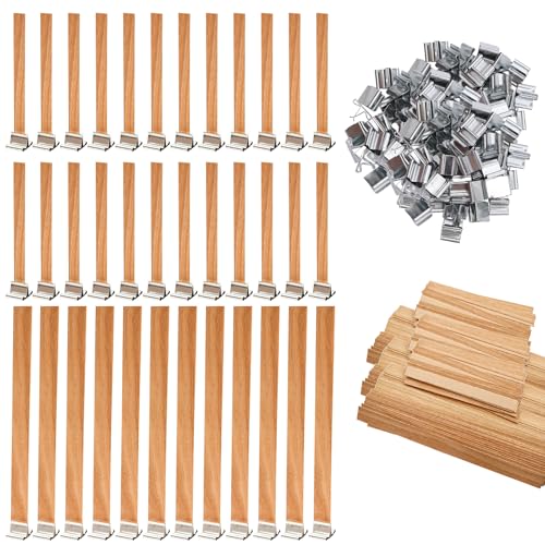 INNAL 100 Pcs Holzdochte für Kerzen, Kerzendocht aus Holz, Kerzendochte aus Holz, Holz Kerze Docht, mit 50 Basis, Kerzen Machen Holzdocht für DIY Kerzenherstellung Handwerk Umweltfreundlich Rauchfreie INNAL 100 Pcs Holzdochte für Kerzen, Kerzendocht aus Holz, Kerzendochte aus Holz, Holz Kerze Docht, mit 50 Basis, Kerzen Machen Holzdocht für DIY Kerzenherstellung Handwerk Umweltfreundlich Rauchfreie von INNAL