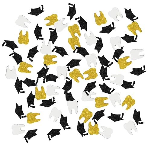 Congrats Zahnarzt-Konfetti, Glitzer, Zahnarzt-Abschluss-Tischdekoration, Congrats Doktor, Streukonfetti, medizinische Schule, Abschlussfeier, Party, Tischdekoration, 120 Stück (Zahnarzt) von INNORU