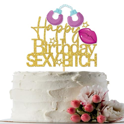 Happy Birthday Sexy Bitch Cake Topper – Frauen Mädchen Geburtstag Party Dekorationen, lustige Geburtstagsparty Dekoration Supplies Gold Glitzer Happy Birthday Sexy Bitch Cake Topper – Frauen Mädchen Geburtstag Party Dekorationen, lustige Geburtstagsparty Dekoration Supplies Gold Glitzer von INNORU