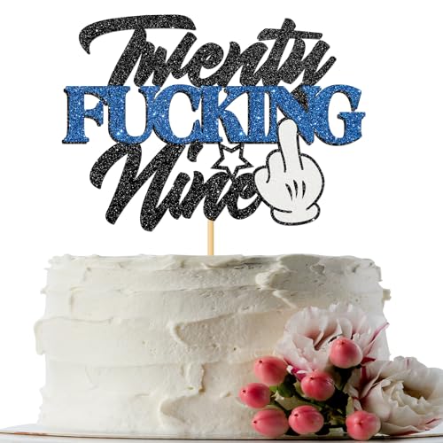 Twenty Fukking Nine Cake Topper – Party-Dekorationen zum 29. Geburtstag, 29. Geburtstag, 29 Zeichen, Kuchendekoration, lustige Geburtstagsparty-Dekoration, blauer Glitzer Twenty Fukking Nine Cake Topper – Party-Dekorationen zum 29. Geburtstag, 29. Geburtstag, 29 Zeichen, Kuchendekoration, lustige Geburtstagsparty-Dekoration, blauer Glitzer von INNORU