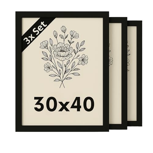 INNOVAHOME FURNITURE BY W 3er-Set Bilderrahmen 30x40 cm aus Holz – Mattes Schwarz mit natürlicher Maserung – Stilvolle Wanddeko für Ihr Zuhause – Dekorative Rahmen 30x40 INNOVAHOME FURNITURE BY W 3er-Set Bilderrahmen 30x40 cm aus Holz – Mattes Schwarz mit natürlicher Maserung – Stilvolle Wanddeko für Ihr Zuhause – Dekorative Rahmen 30x40 von INNOVAHOME FURNITURE BY W