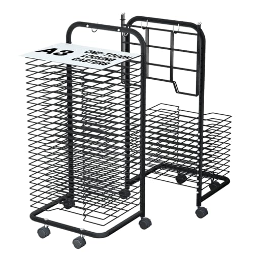 INNOVART Mobiles Kunststudio Display Rack mit 25 Ablagen, Kunsttrockenständer für Kunststudio, Tragbares Stahlkunsttrockenregal mit 4 Rollen, funktionales Farbtrockengestell für Klassenzimmer, Schule INNOVART Mobiles Kunststudio Display Rack mit 25 Ablagen, Kunsttrockenständer für Kunststudio, Tragbares Stahlkunsttrockenregal mit 4 Rollen, funktionales Farbtrockengestell für Klassenzimmer, Schule von INNOVART