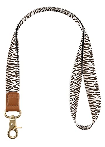 INNObeta Schlüsselband, Umhängeband mit Metallring und Hohe Qualität Leder, Ideal für Handy, Schlüssel, Zweiseitiger Druck in Voller Farbe- Weißes Tiger Muster von INNObeta