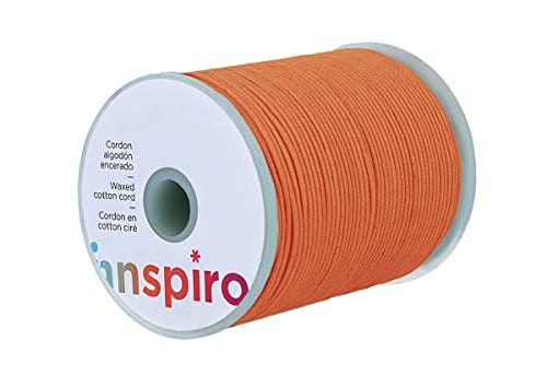 Baumwollschnur, gewachst, fein, Orange, 0,5 mm, 100 m. von INNSPIRO