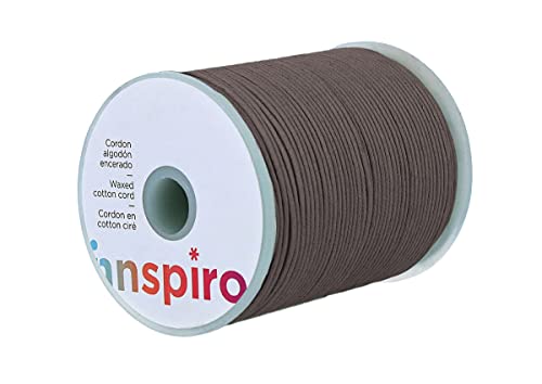INNSPIRO 260412 3mm Gewachst Baumwollschnur, Fein, Braun, 50m Länge von INNSPIRO